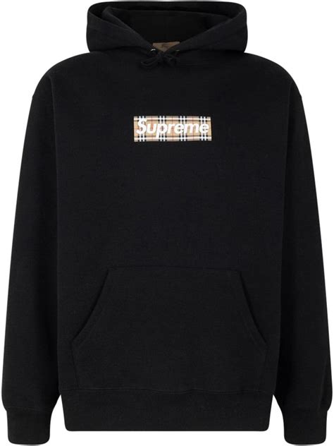 supreme burberry hoodie price|supreme burberry logo hoodie.